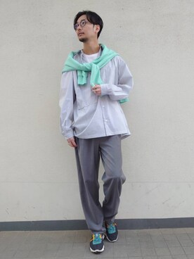 「EDIFICE（エディフィス）のアイテム（スウェット）」を使った、miuraさん（メンズ・178cm）の春コーディネート