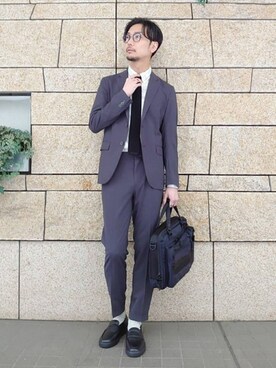 「EDIFICE（エディフィス）のアイテム（フォーマルスーツ/小物）」を使った、miuraさん（メンズ・178cm）の春コーディネート