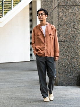 「EDIFICE（エディフィス）のアイテム（その他シューズ）」を使った、miuraさん（メンズ・178cm）の春コーディネート