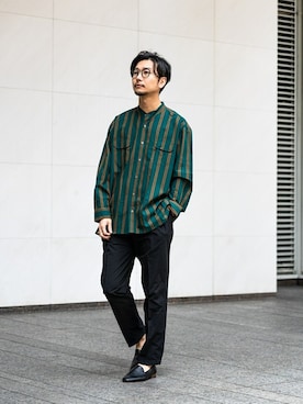 「EDIFICE（エディフィス）のアイテム（その他シューズ）」を使った、miuraさん（メンズ・178cm）の春コーディネート