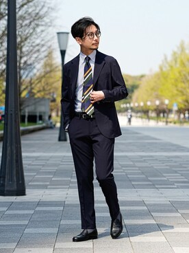 「EDIFICE（エディフィス）のアイテム（フォーマルスーツ/小物）」を使った、miuraさん（メンズ・178cm）の春コーディネート
