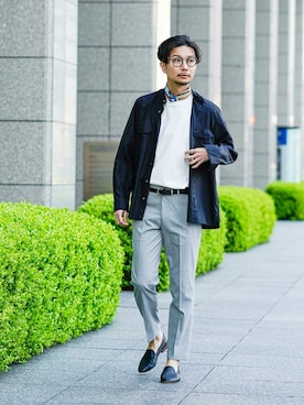 「EDIFICE（エディフィス）のアイテム（その他シューズ）」を使った、miuraさん（メンズ・178cm）の春コーディネート