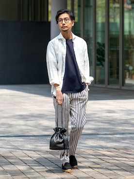 「EDIFICEスタッフ」｜「アイテム（スリッポン）」を使った、miuraさん（メンズ・178cm）の春コーディネート