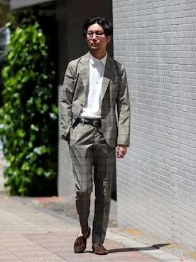 「アイテム（テーラードジャケット）」を使った、miuraさん（メンズ・178cm）の春コーディネート