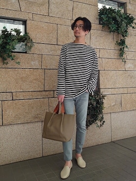 「EDIFICE（エディフィス）のアイテム（その他シューズ）」を使った、miuraさん（メンズ・178cm）の夏コーディネート