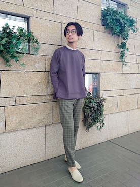 「EDIFICE（エディフィス）のアイテム（スウェット）」を使った、miuraさん（メンズ・178cm）の夏コーディネート