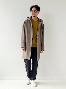 「メルトン」｜「アイテム（その他アウター）」を使った、miuraさん（メンズ・178cm）の秋コーディネート