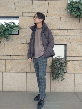 「EDIFICE（エディフィス）のアイテム（スウェット）」を使った、miuraさん（メンズ・178cm）の冬コーディネート