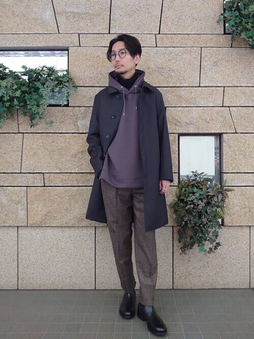 EDIFICE新宿店miuraさんのステンカラーコートを使ったコーディネート