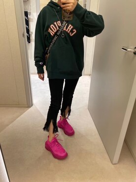 「Balanciagaのアイテム（アクセサリー）」を使った、rainchaochaoさん（レディース・159cm）の秋コーディネート