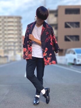 「THE SHOP TK （ザ ショップ ティーケー ）の【抗菌防臭】スーパーストレッチスキニーパンツ（その他パンツ、ブラック系）」を使った、東北大生のWEARさん（メンズ）の秋コーディネート