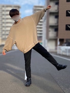 「THE SHOP TK （ザ ショップ ティーケー ）の【抗菌防臭】スーパーストレッチスキニーパンツ（その他パンツ、ブラック系）」を使った、東北大生のWEARさん（メンズ）の秋コーディネート