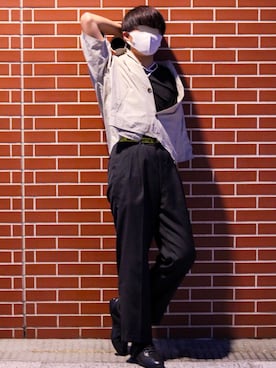 「DESIGNWORKS（デザインワークス）のアイテム（トップス）」を使った、東北大生のWEARさん（メンズ・180cm）の秋コーディネート