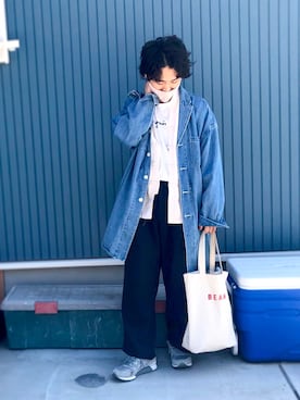 「JUNRED（ジュンレッド）のアイテム（デニムジャケット）」を使った、ひかり《相互》さん（メンズ・162cm）の春コーディネート