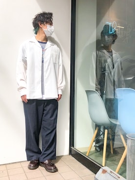 「BLUE BLUE（ブルーブルー）のアイテム（Tシャツ/カットソー）」を使った、ひかり《相互》さん（メンズ・162cm）の春コーディネート