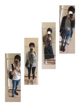 「NET（ネット）のアイテム（その他アウター）」を使った、カズナさん（レディース・160cm）の冬コーディネート