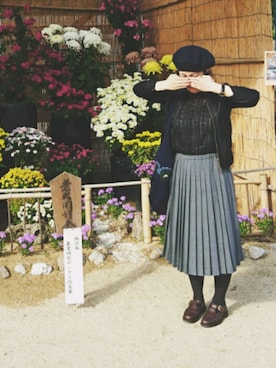 「ADAM ET ROPE'（アダムエロペ）のアイテム（ハンチング/ベレー帽）」を使った、ポーラベアーさん（レディース・150cm）の秋コーディネート