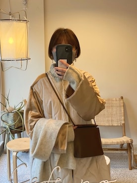 「select MOCA（セレクトモカ）のリンキングオーバーサイズタートルニット（ニット/セーター）」を使った、ayakaさん（レディース・153cm）の冬コーディネート