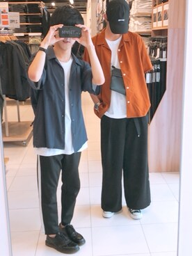 スラックスを使った ダイソー のメンズ人気ファッションコーディネート Wear