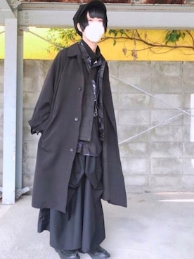 「SPINNS（スピンズ）のアイテム（キャスケット）」を使った、プチプラのかぴばらさんさん（メンズ・163cm）の冬コーディネート