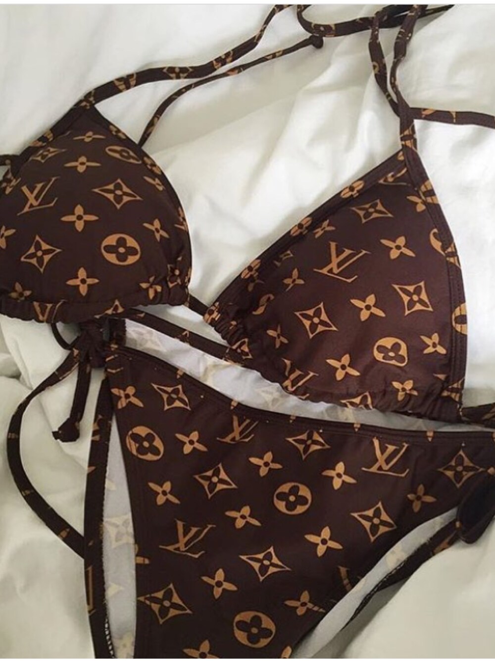 美品　LOUIS VUITTON ルイヴィトン ビキニ　スイムウエア ルイヴィトン/水着/ブルー×白×黒/サイズ：トップス：36 ボトムス