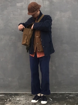 「DANTON（ダントン）のアイテム（チノパンツ）」を使った、Dr.Vintageeeさん（メンズ・174cm）の春コーディネート
