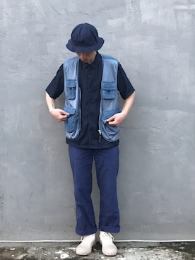 「DANTON（ダントン）のアイテム（チノパンツ）」を使った、Dr.Vintageeeさん（メンズ・174cm）の春コーディネート