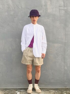 「plain-me（プレインミー）のアイテム（シャツ/ブラウス）」を使った、Dr.Vintageeeさん（メンズ・174cm）の夏コーディネート