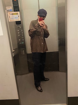 「Wrangler」｜「アイテム（ハンチング/ベレー帽）」を使った、ダニエルさん（メンズ・174cm）の冬コーディネート