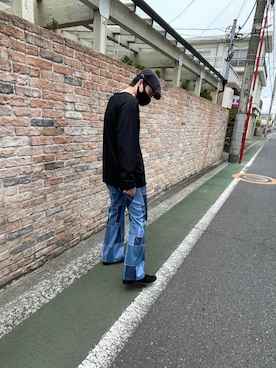 「CHAMULA（チャムラ）のアイテム（ブーツ）」を使った、ダニエルさん（メンズ・174cm）の春コーディネート