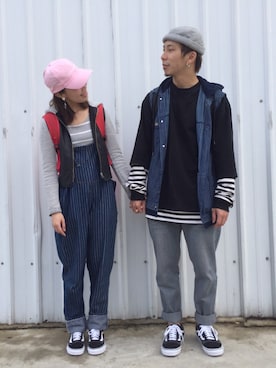 「アイテム（オールインワン・サロペット）」を使った、楊喜碧さん（メンズ・170cm・20代）の夏コーディネート
