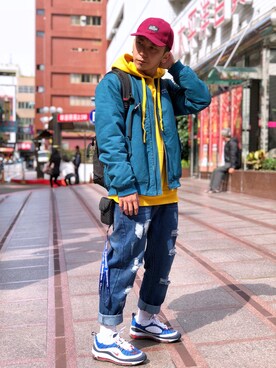 「outfit」｜「アイテム（スタジャン）」を使った、楊喜碧さん（メンズ・170cm）の春コーディネート