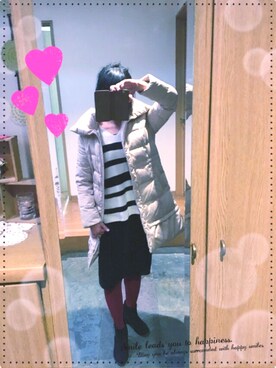 「Honeys（ハニーズ）のアイテム（ブーティ）」を使った、やいさん（レディース・162cm）の冬コーディネート