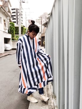 「Rodeo Crowns（ロデオクラウンズ）のアイテム（シャツワンピース）」を使った、Chaccoさん（レディース・156cm）の春コーディネート