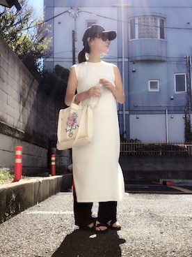 「BASE（ベース）のアイテム（ワンピース/ドレス）」を使った、Chaccoさん（レディース・156cm）の秋コーディネート
