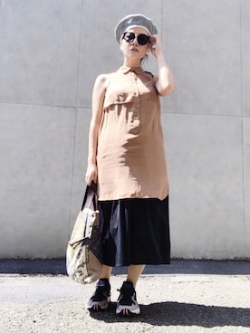 「H&M（エイチ・アンド・エム）のアイテム（ワンピース/ドレス）」を使った、Chaccoさん（レディース・156cm）の秋コーディネート