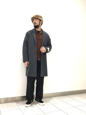 「JOURNAL STANDARD relume（ジャーナルスタンダード　レリューム）のアイテム（チェスターコート）」を使った、takuさん（メンズ・173cm）の冬コーディネート