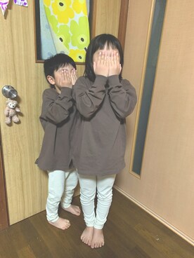 「devirock（デビロック）のBIGシルエット袖リブ長袖Tシャツ（Tシャツ/カットソー、ブラウン系）」を使った、shiichanさん（レディース）の春コーディネート