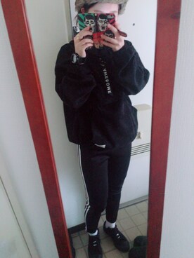 「Bullang Girlsのアイテム（パーカー、ブラック系）」を使った、tmsnさん（レディース・153cm）の秋コーディネート