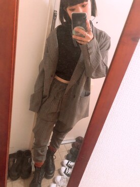 「jouetie（ジュエティ）のアイテム（パンツ、グレー系）」を使った、tmsnさん（レディース・153cm）の秋コーディネート