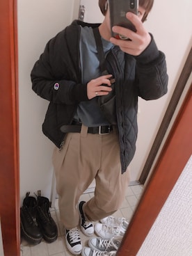 「Champion（チャンピオン）のアイテム（ブルゾン）」を使った、tmsnさん（レディース・152cm）の春コーディネート