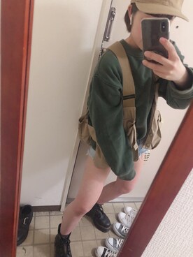 「UNIVERSAL OVERALL（ユニバーサルオーバーオール）のアイテム（その他アウター）」を使った、tmsnさん（レディース・153cm）の春コーディネート