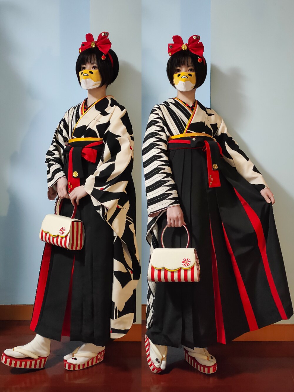 「丸舗の袴（着物、その他）」を使った、步同さん（レディース・162cm）の冬コーディネートの1枚目の写真
