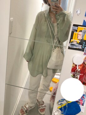「アイテム（イヤリング）」を使った、riho.さん（レディース・158cm・20代）の夏コーディネート