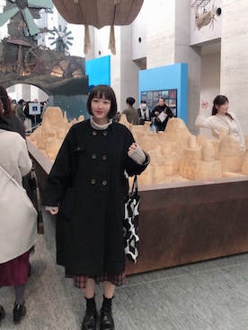 「POU DOU DOU（プードゥドゥ）のアイテム（その他アウター）」を使った、AKANEさん（レディース・162cm）の冬コーディネート