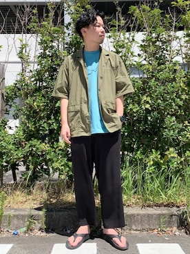 「涼しくて軽い「涼・軽パンツ」」｜coenかげやまさん（メンズ・176cm）の夏コーディネート
