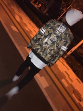 「no brand（ノーブランド）のアイテム（スタジャン）」を使った、hiroさん（メンズ・165cm）の冬コーディネート