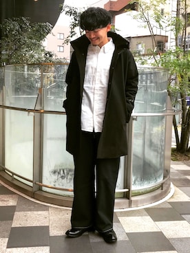 「UNUSED」｜「アイテム（サロペット/オーバーオール）」を使った、鈴木 雄大さん（メンズ・174cm）の冬コーディネート
