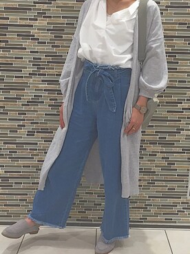 「OZOC（オゾック）のアイテム（クラッチバッグ）」を使った、はるさん（レディース・155cm）の春コーディネート