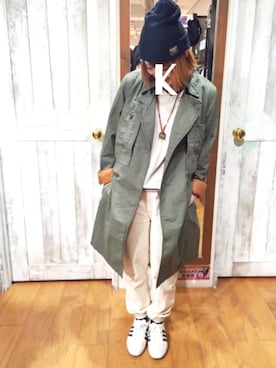 「春コート」｜くまきちさん（レディース・153cm）の春コーディネート